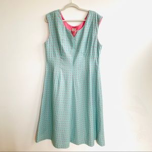 J PETERMAN polka dot pink and green dress 20